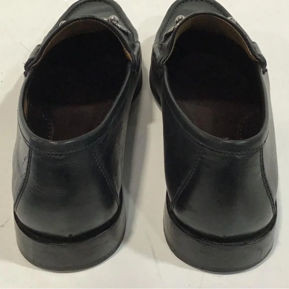 Men's Martin Dingman Addison Black Leather Horse Bit Loafers Size 10M